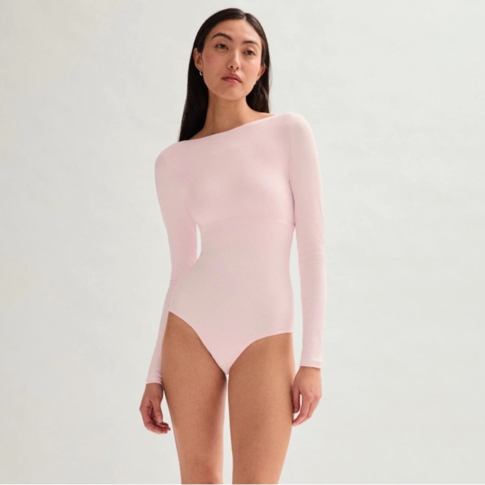 Girlfriend Collective Elena Gumdrop Light Pink Long Sleeve Bodysuit